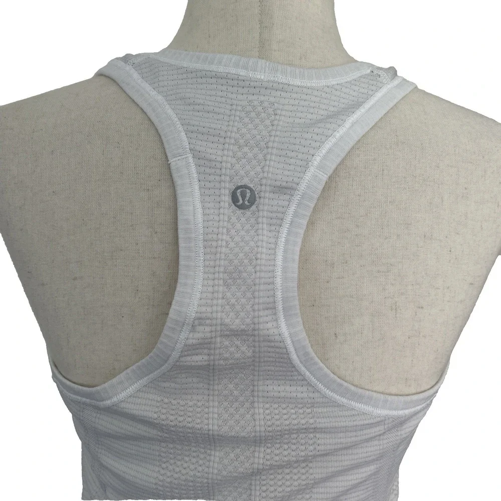 Lululemon‎ Coach Tank Top Size 2 Small White Swiftly Racerback Tank Jogging
